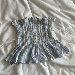 Blue and White Stripped Tube Top